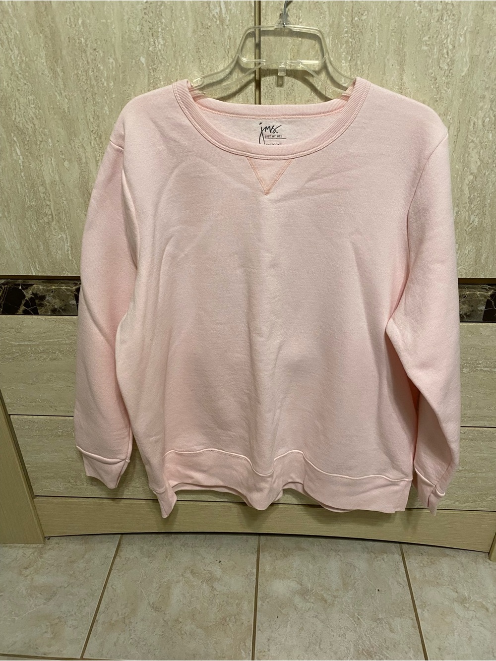 Just My Size Pale Pink Crewneck Sweatshirt for Women